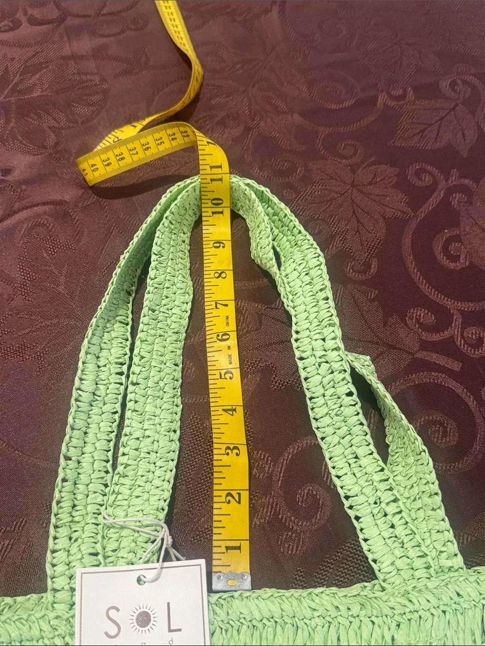 Collection XIIX Lime Green Straw Bag